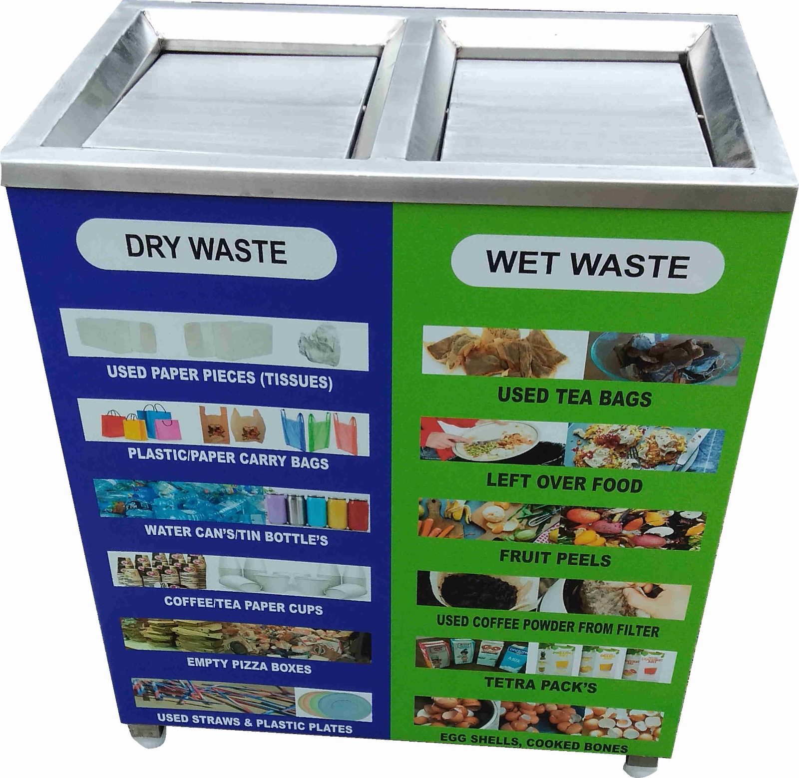 SS 2in1 square bin