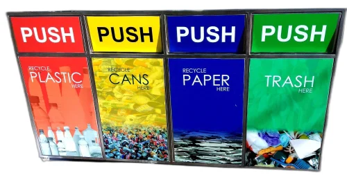 4in1 stainless steel push bin