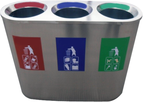 Stainless steel 3in1 round open bin