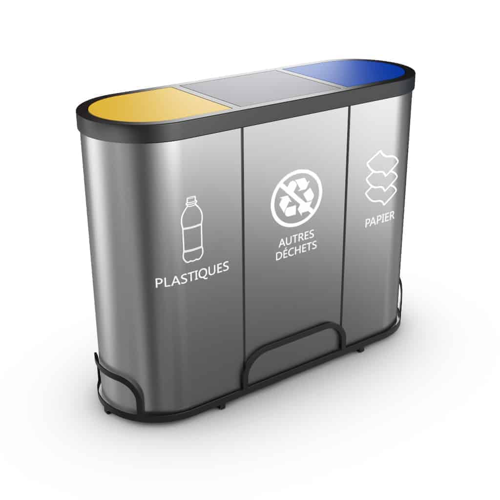 Ms powder coated 3in1 Recycle bin