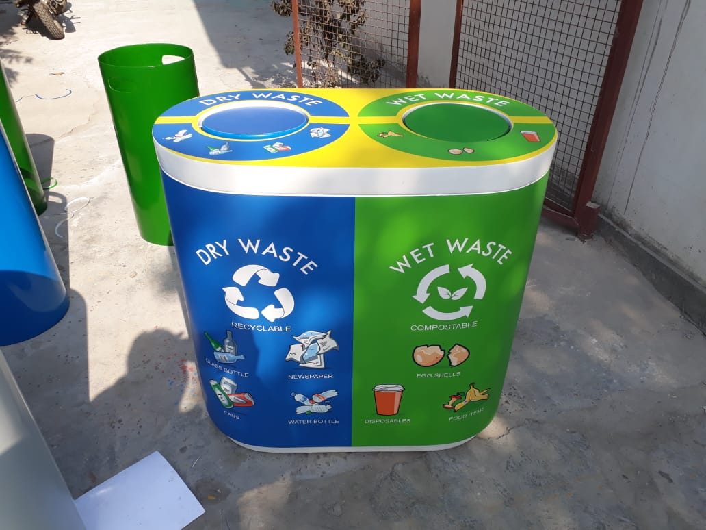 FRP 2in1 Dust Bin with swing lid