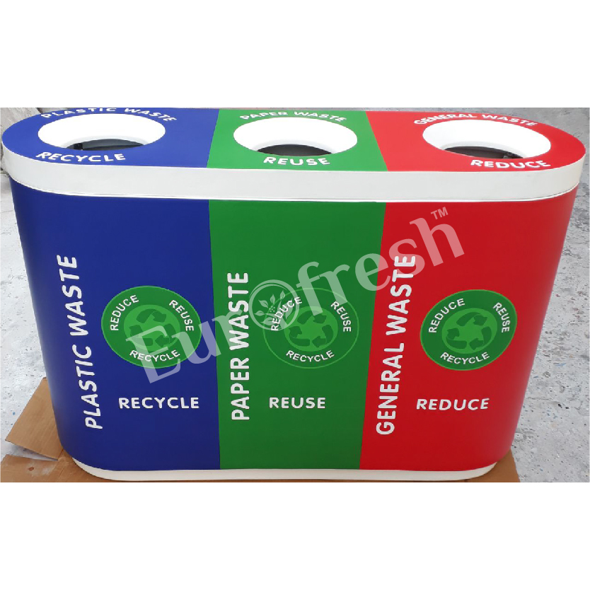 FRP 3in1 Recycle bin with swing lid