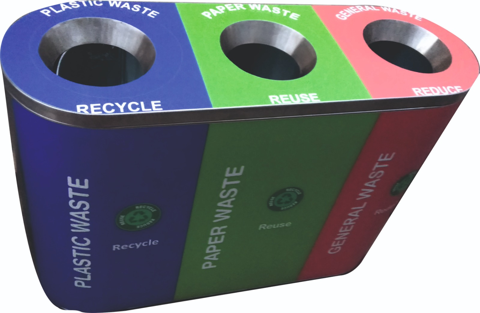 Stainless steel 3in1 round open bin