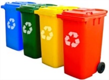 Garbage bin trolley with lid & wheel