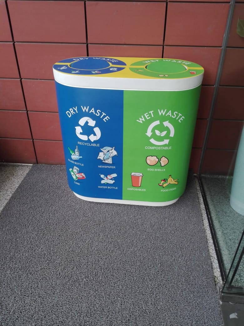 FRP 2in1 Dust Bin with swing lid