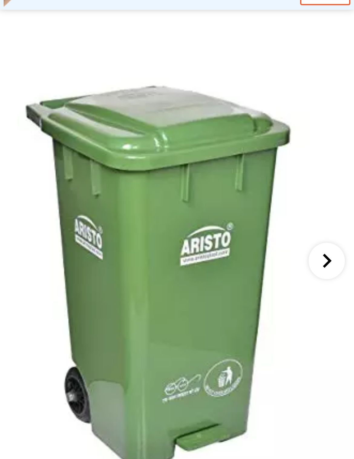 Garbage trolley with lid with wheel