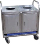 Stainless steel bin with trolley