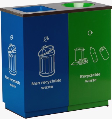 Stainless steel 2in1 square bin