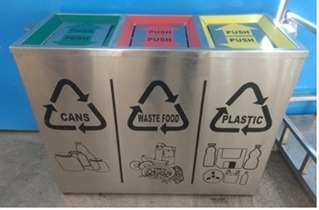 3in1 stainless steel square swing bin